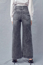 Load image into Gallery viewer, High Rise Belted Wide Legs Dark Jeans
