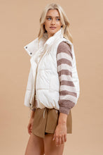 Load image into Gallery viewer, Asymmetrical High Neck Puffer Vest
