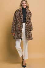 Load image into Gallery viewer, Leopard Print Faux Fur Coat
