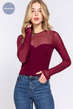 Load image into Gallery viewer, Long Sleeve Mesh Combination Seamless Top
