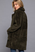 Load image into Gallery viewer, Long Sleeve Notched Collar Sherpa Coat
