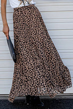 Load image into Gallery viewer, Leopard Animal Print Pleated Midi Skirt
