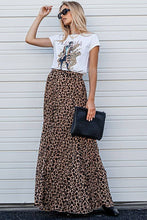 Load image into Gallery viewer, Leopard Animal Print Pleated Midi Skirt
