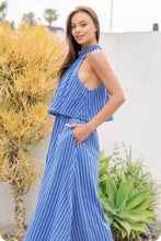 Load image into Gallery viewer, Halter Neck Side Cut-Out Stripe Cotton Dress
