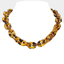 Load image into Gallery viewer, Tortoise Celluloid Acetate Chain Link Necklace
