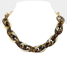 Load image into Gallery viewer, Celluloid Acetate Metal Chain Link Necklace
