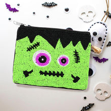 Load image into Gallery viewer, Frankenstein Seed Beaded Mini Pouch Bag
