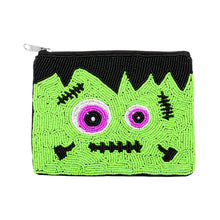 Load image into Gallery viewer, Frankenstein Seed Beaded Mini Pouch Bag
