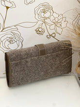 Load image into Gallery viewer, Felt Clutch with Gray Genuine Leather Trim
