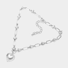 Load image into Gallery viewer, Hardware Metal Chain Heart Pendant Necklace
