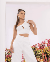 Load image into Gallery viewer, One Shoulder Pant White Set
