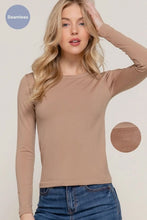 Load image into Gallery viewer, Beige Faux Fur Lined Long Sleeve Crew Neck Seamless Top
