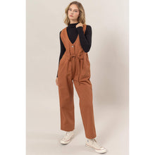 Load image into Gallery viewer, Camel Twill Sleeveless Jumpsuit
