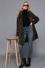 Load image into Gallery viewer, Long Sleeve Notched Collar Sherpa Coat
