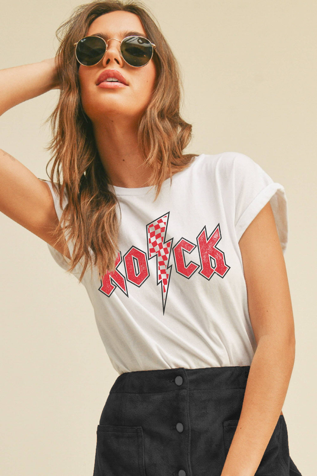 Rock N Roll Lightning Bolt Graphic Tee