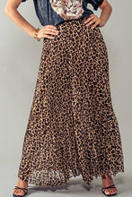 Load image into Gallery viewer, Leopard Animal Print Pleated Midi Skirt
