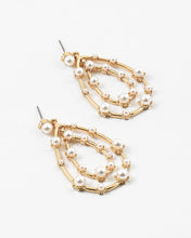 Load image into Gallery viewer, Double Tear Drop Earrings with Pearls
