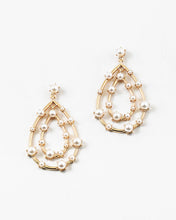 Load image into Gallery viewer, Double Tear Drop Earrings with Pearls
